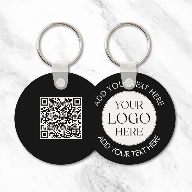 Porte-clés Code QR moderne avec logo d'entreprise personnalis (In situ)