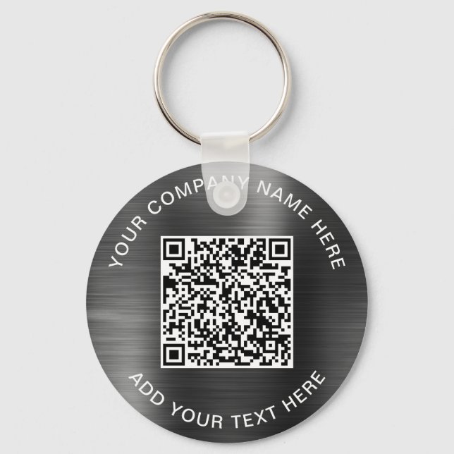 Porte-clés Code QR moderne promotion Argent (Recto)