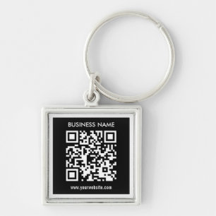 Porte-clés Code QR modifiable (généré instantanément)   Noir