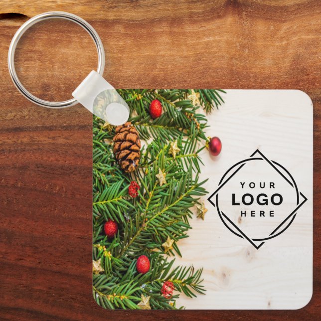 Porte-clés Code QR noir élégant et élégant (Recto)