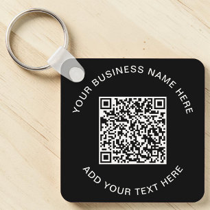 Porte-clés Code QR ou logo noir promotionnel