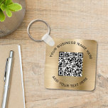 Porte-clés Code QR ou logo promotionnel Gold<br><div class="desc">Porte - clé promotionnel simple et élégant pour votre entreprise ou organisation avec un arrière - plan métallique en faux or brossé. Ajoutez votre code ou logo QR et deux lignes de texte customisé,  comme le nom de votre entreprise,  le slogan,  merci ou laissez vide.</div>