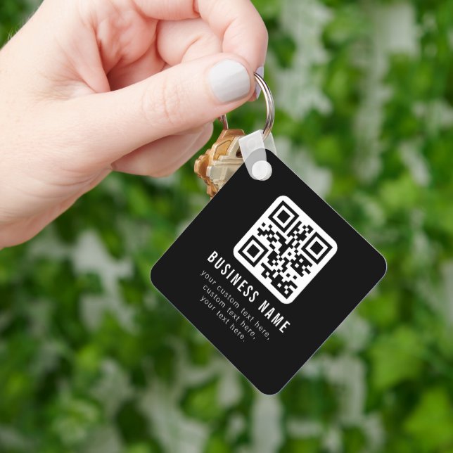 Porte-clés Code QR personnalisable & Conception de texte modi (main)