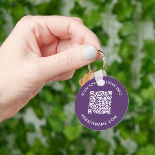Porte-clés Code QR personnalisé et texte d'entreprise Swag vi