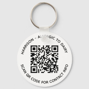 Porte-clés Code QR personnalisé nom texte contact information