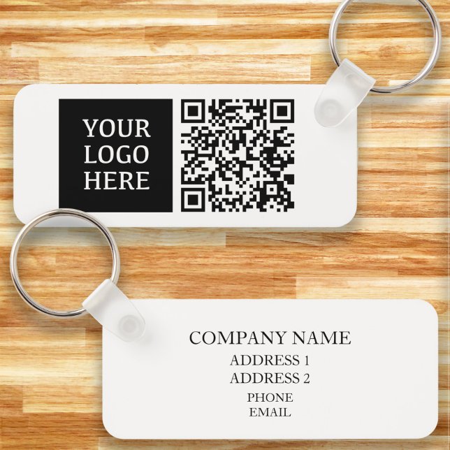 Porte-clés Code QR personnalisé pour l'entreprise avec logo s (Small business logo and QR code keychain. )