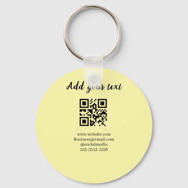 Porte-clés code QR personnalisé simple ajoutez votre nom text (Recto)