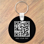 Porte-clés Code QR personnalisé Texte moderne Noir Blanc<br><div class="desc">Téléchargez un code QR, ajoutez du texte et créez facilement votre porte - clé personnalisé. Cliquez sur MODIFIER pour modifier la couleur ou la couleur du texte de l'arrière - plan. Vous pouvez TRANSFÉRER ce DESIGN sur d'autres produits Zazzle et l'ajuster à la plupart des articles Zazzle. Les conceptions Studio...</div>