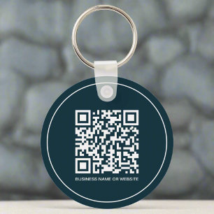 Porte-clés Code QR personnalisé Texte promotionnel Swag bleu