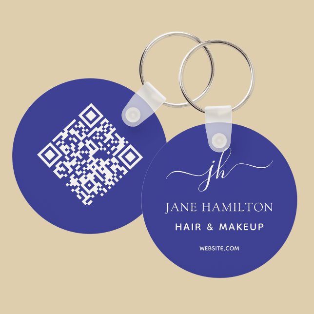 Porte-clés Code QR Promotionnel Entreprise Bleu (Créateur téléchargé)