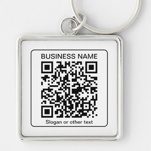 Porte-clés Code QR scannable modifiable + Nom de votre entrep (Devant)
