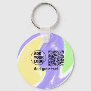 Porte-clés Code qr simple minimaliste ajouter logo nom du cod