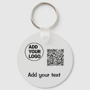 Porte-clés Code qr simple minimaliste ajouter logo nom du cod