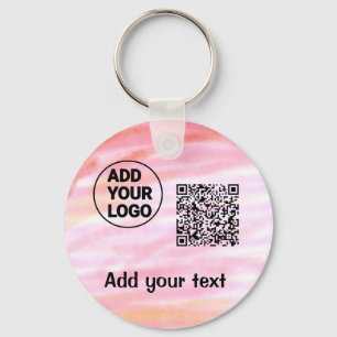 Porte-clés Code qr simple minimaliste ajouter logo nom du cod