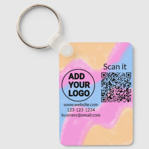 Porte-clés Code QR simple minimaliste ajouter un logo scanner