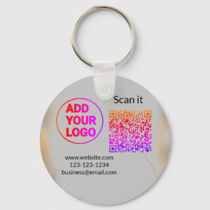 Porte-clés Code QR simple minimaliste ajouter un logo scanner