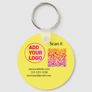 Porte-clés Code QR simple minimaliste ajouter un logo scanner