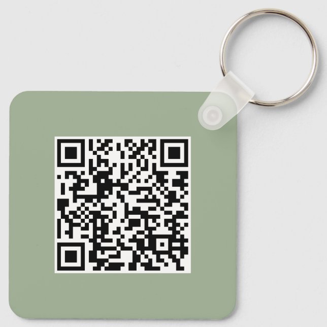 Porte-clés Code QR Vert Sauge Moderne pour Promotion d'Entrep (Dos)