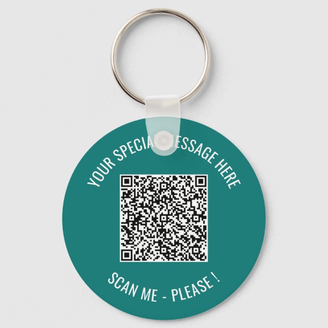 Porte-clés Code QR Votre message texte Cadeau Porte - clé sur (Recto)