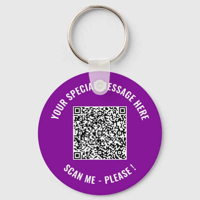 Porte-clés Code QR Votre texte spécial Porte - clé cadeau Sur (Recto)