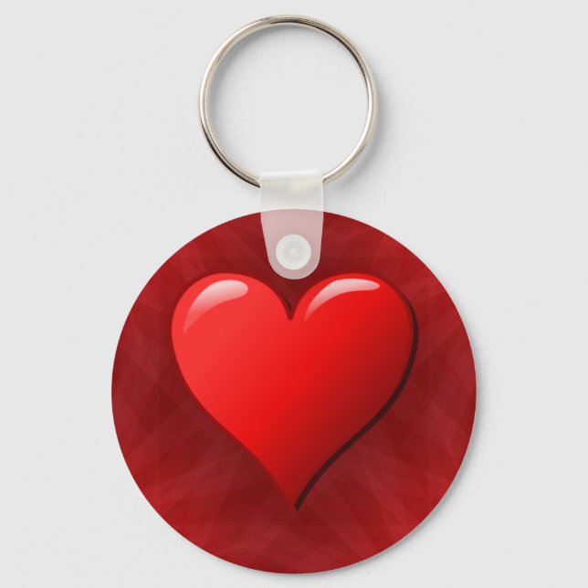 Porte-clés Coeur Abstrait rouge (Recto)