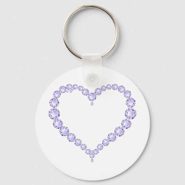 Porte-clés Coeur Amethyst Gem (Recto)