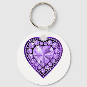 Porte-clés Coeur Amethyst Gem