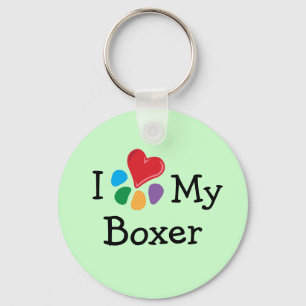 Porte-clés Coeur animal de Lover_I mon boxeur