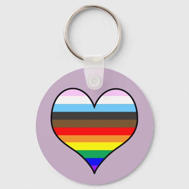 Porte-clés Coeur arc-en-ciel (Recto)