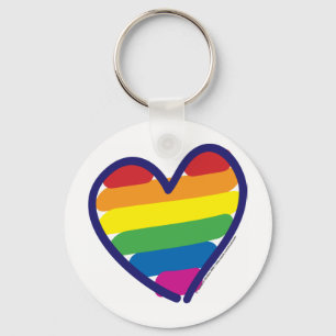 Porte-clés Coeur arc-en-ciel Gay pride