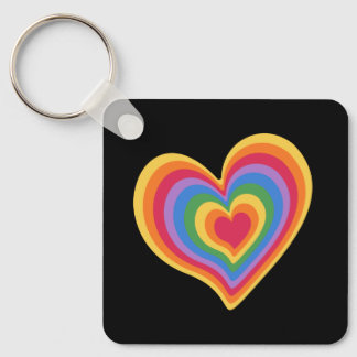 Porte-clés Coeur arc en ciel. Pride gay love Porte - clé