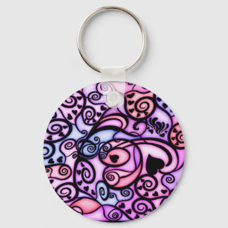 Porte-clés Coeur Beats Chanter, Style Verre Tiré