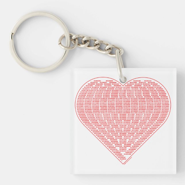 Porte-clés Coeur binaire (Devant)