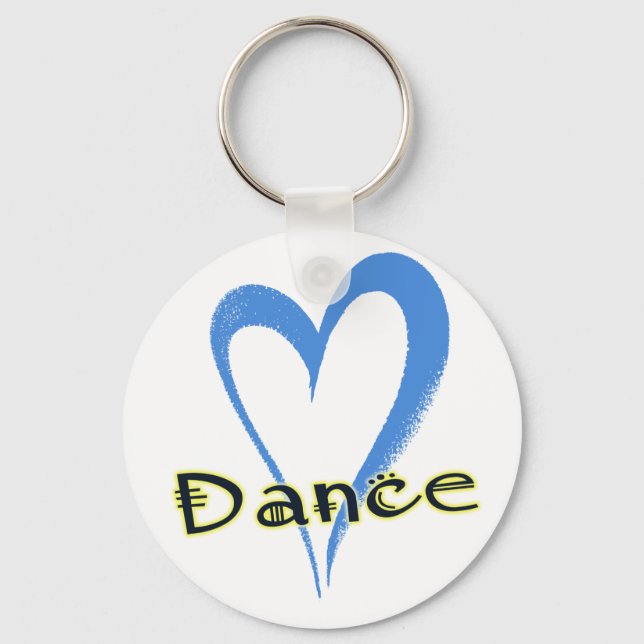 Porte-clés Coeur bleu Danse (Recto)
