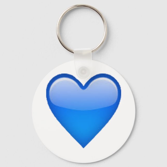 Porte-clés Coeur bleu - Emoji (Recto)