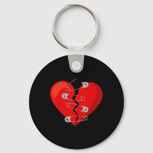 Porte-clés Cœur brisé et épingles de sûreté Anti Saint-Valent