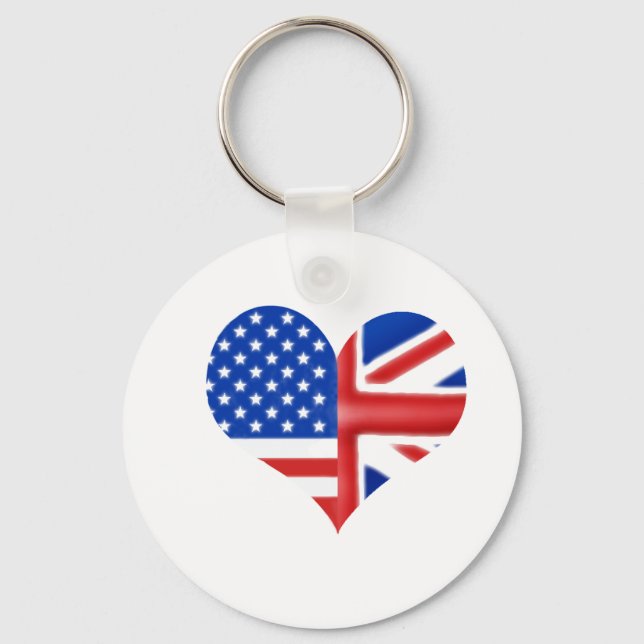 Porte-clés Coeur britannique américain (Recto)