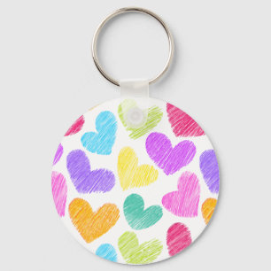 Porte-clés Coeur coloré mignon Pastel Valentine Love Motif