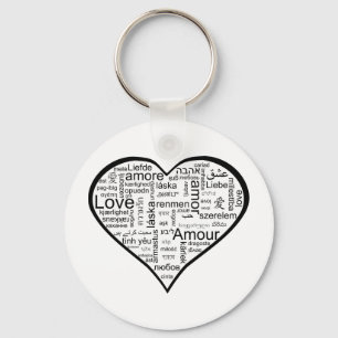 Porte-clés Coeur complètement de l'amour dans différentes