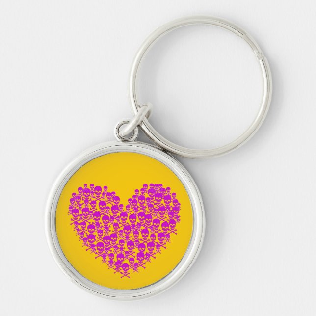 Porte-clés Coeur crânien Fuchsia (Devant)
