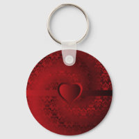 Coeur damassé rouge