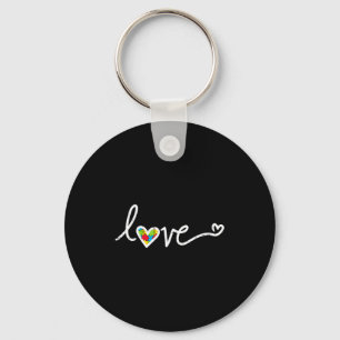 Porte-clés Cœur d'amour Puzzle Mignon Autisme Sensibilisation