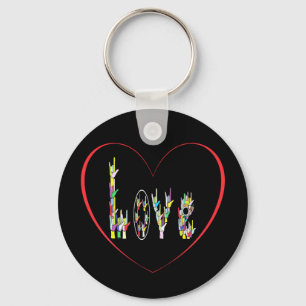 Porte-clés Coeur d'ASL complètement de l'amour