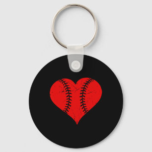 Porte-clés Coeur de baseball vintage Saint Valentin Garçons F