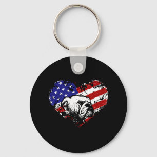 Porte-clés Coeur de Bulldog