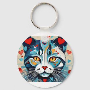 Porte-clés Coeur de chat