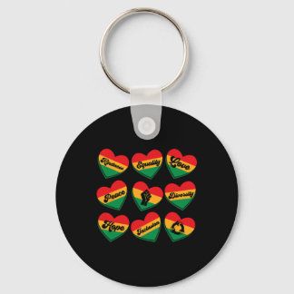 Porte-clés Cœur de conversation Juneteenth Fierté noire afric