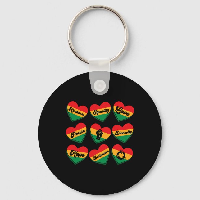 Porte-clés Cœur de conversation Juneteenth Fierté noire afric (Recto)