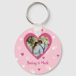 Porte-clés Cœur de couple photo personnalisée Saint-Valentin 