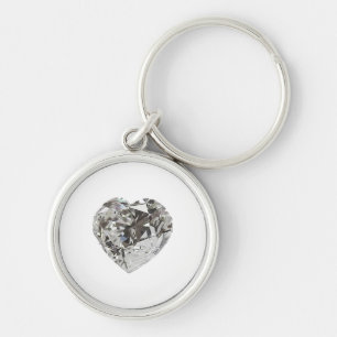 Porte-clés Cœur de diamant forme Brillant